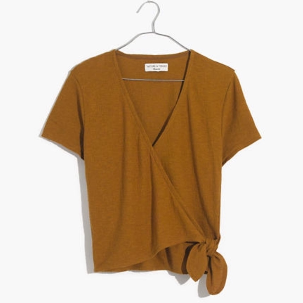 Madewell Wrap Tie Top - Picture 1 of 5